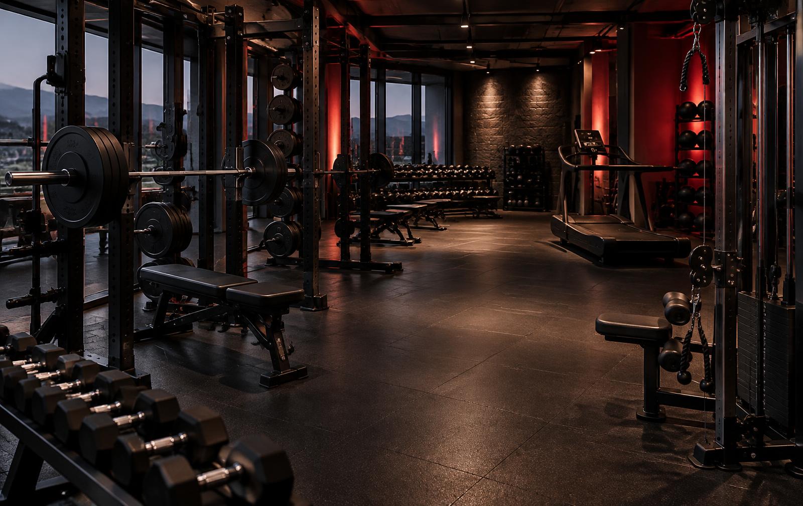 Premium Iron House gym floor with strength and cardio equipment